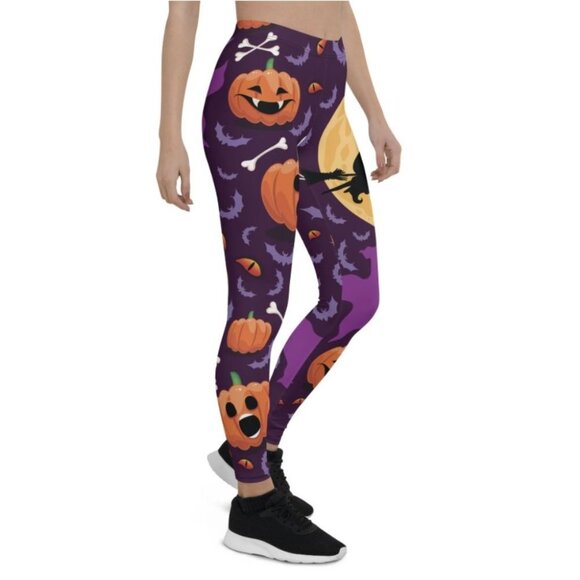 FIERCEPULSE Halloween Witch Leggings Pumpkin Goth Punk Alt Cosplay - Size S - Picture 1 of 14